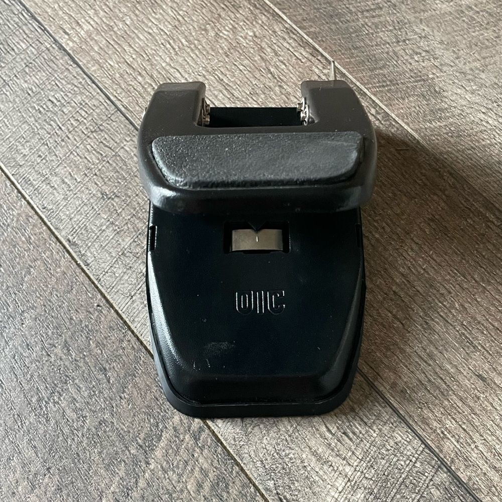 OfficeMate 2-Hole Paper Punch. Black, Metal.